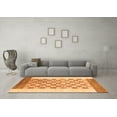 thumbnail image 3 of Ahgly Company Indoor Square Checkered Orange Modern Area Rugs, 5' Square, 3 of 4