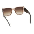 thumbnail image 4 of Womens Classy Designer Style Squared Subtle Cat Eye Plastic Sunglasses All Brown, 4 of 4
