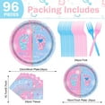 thumbnail image 2 of Jestar Gender Reveal Party Supplies Set, Watercolor Theme, Disposable (96 Pieces), 2 of 8