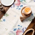 thumbnail image 3 of Gnomes Easter Table Runner - 36 Inch Long Colorful Spring Floral Weeping Eggs Retro Art Cotton and Linen Blended Dress Scarves Farmhouse Table Runner for Kitchen Dining, Coffee Table, 13" x 36", 3 of 8
