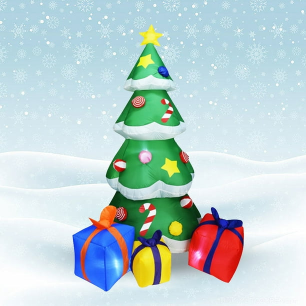 Árbol de Navidad inflable con luz LED que brilla intensamente para decoración de jardín