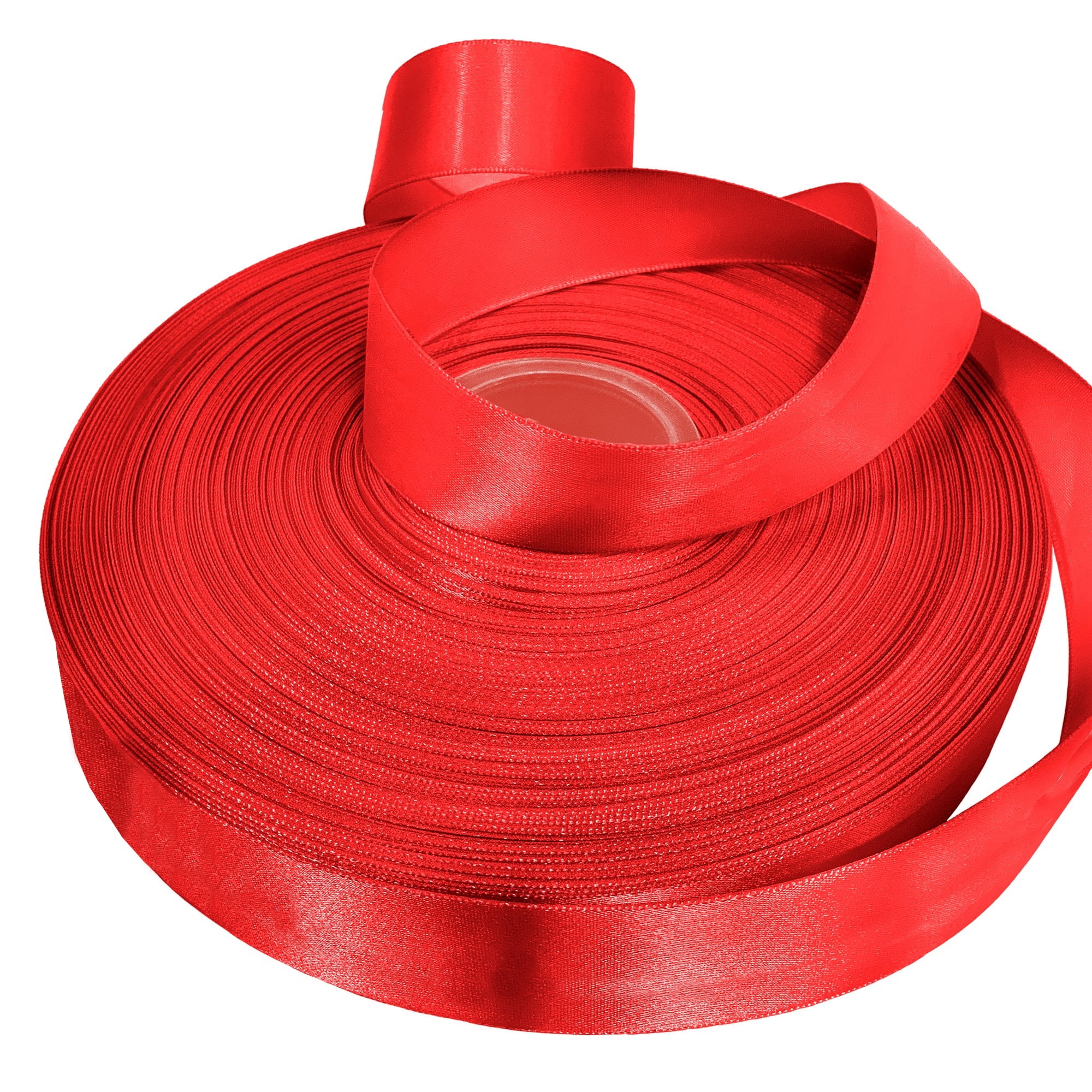 GWEN STUDIOS Christmas Red Polyester Double Face Satin Ribbon, 150' x 2.5"