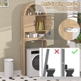 thumbnail image 7 of HARIPUL Over Toilet Storage Cabinet, Bathroom Space Saver Organizer with Doors and Shelves, Freestanding,  Wood Color, 7 of 7