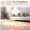 thumbnail image 2 of ODIKA 5'x7' Machine Washable Non-Slip Area Rug, Elegant Abstract Floral Design with Curves and Colors High Traffic Rug, Pink, 137454, 2 of 7