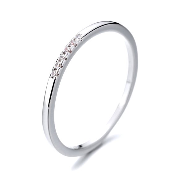 Sterling Silver Stacking Ring With crystals