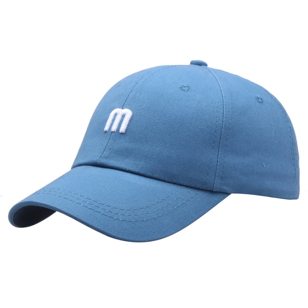 Gorra de béisbol Trucker de algodón liso con letra M bordada