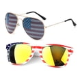 thumbnail image 1 of pares combinados de gafas de sol patrióticas con bandera estadounidense, gafas a granel, fiesta temática del 4 de julio, Día de la Independencia, 1 of 7