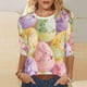 thumbnail image 1 of Xuyuer Women's Easter Printed 3/4 Sleeve T-Shirt, Cute Casual Summer Top Trendy Blouse Outfit for Holiday, 1 of 9