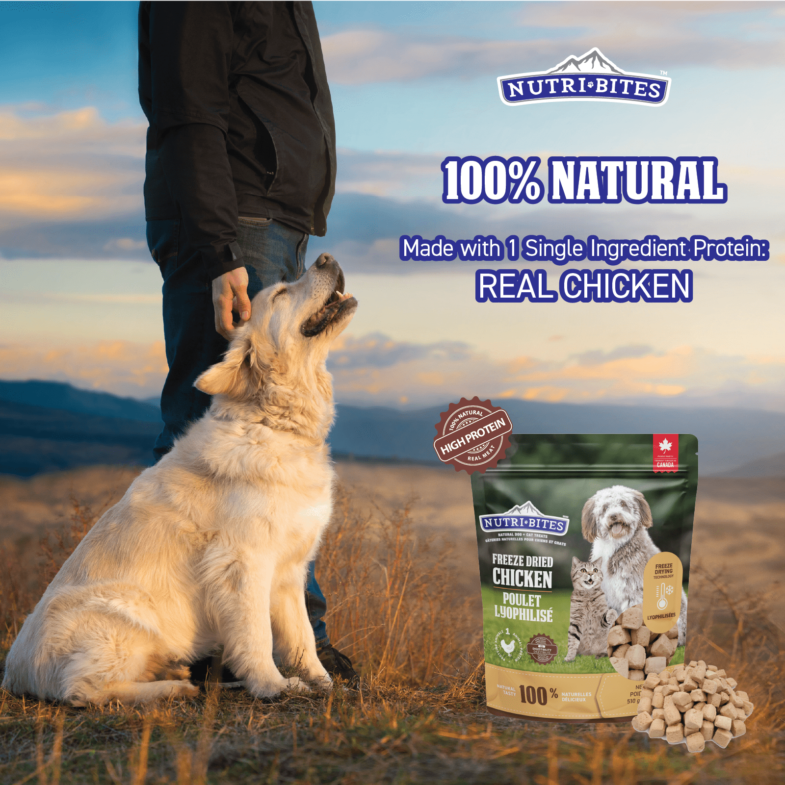 Canature NutriBites Freeze Dried Chicken Dog and Cat Treat 22 Ounce