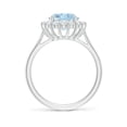 thumbnail image 2 of Angara Natural 2.2 Ct. Aquamarine with Diamond Halo Ring in 14K White Gold for Women (Ring Size: 11.5), 2 of 9