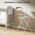 thumbnail image 4 of HOMCOM Tabourets de Bar Pliants, Ensemble de 2, Tabouret Pliable avec Repose-Pieds, Blanc, 4 of 10