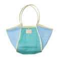 thumbnail image 2 of Bolso de playa de gran capacidad, bolso de hombro con bloques de color, bolso de compras de malla calada, organizador de viaje, bolsa de almacenamiento de poliéster, 2 of 7
