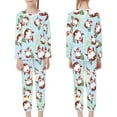 thumbnail image 2 of Renewold Skin Friendly Sleepwear Nightgown Outfits Set for Children 2 PCS Santa Xmas Trees Scoop Neck Home Life Wear Tracksuit Shirt Christmas Pajamas Top Size 7-8, 2 of 5