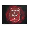 thumbnail image 1 of Darling Souvenir Black Frame & Blurry Rose Printed Wedding Guest Book Hardbound Cover Sign In Book Registry Scrapbook-9 x 12 Inches, 1 of 5