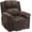 Brown, variant on Corduroy Manual Recliner Chair with Pillow Top Arms, Thick Padding and Side Pocket, Brown