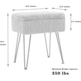 thumbnail image 2 of CUYOCA Vanity Stool Chair with Storage, Footstool Ottoman Faux Fur with Metal Legs, White, 2 of 7