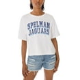 thumbnail image 3 of Women's Gameday Couture White Spelman College Jaguars Claim To Fame Boxy Cropped T-Shirt, 3 of 5