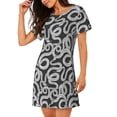 thumbnail image 2 of Easygdp Snake Camisón de manga corta para mujer, informal, estampado, 2 of 6