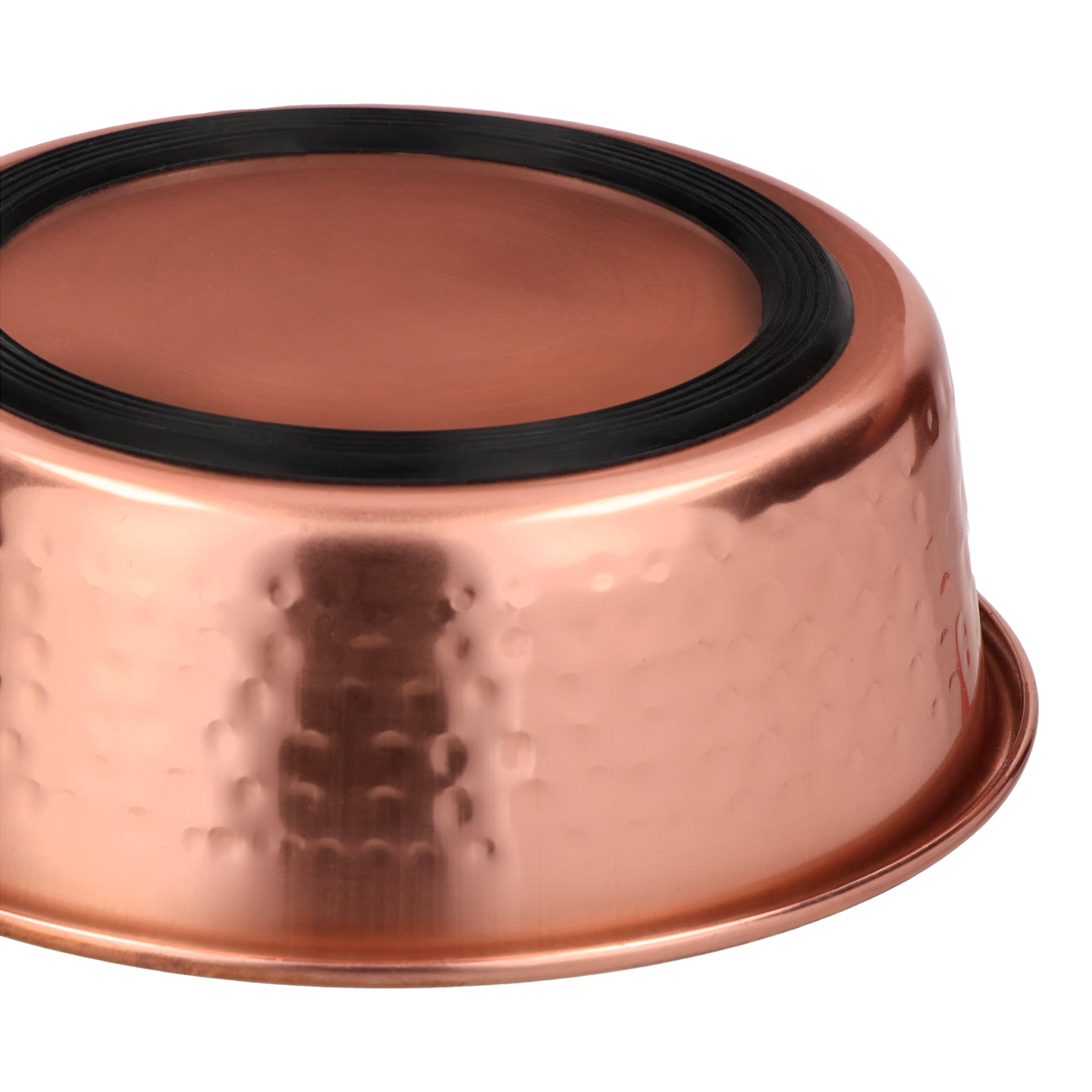 Vibrant Life Medium 4-Cup Stainless Steel Hammered Copper Pet Bowl