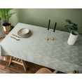 thumbnail image 1 of Nvzi Mantel rectangular con borlas, a prueba de polvo, lavable, para decoración de mesa de cocina y comedor, 53 x 53 pulgadas (onda verde), 1 of 5