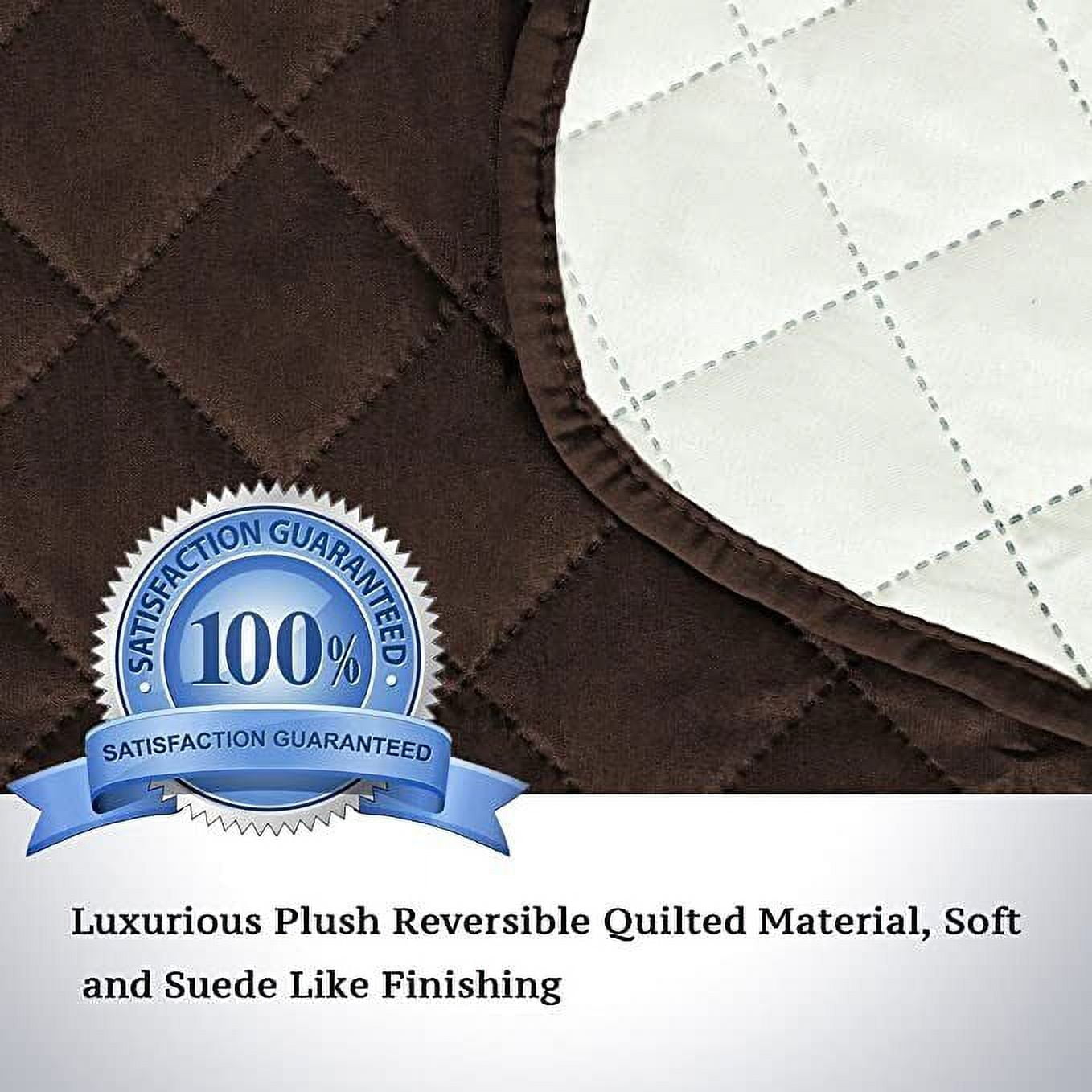 SHANNA Sofa Slipcover Reversible Quilted Sofa Cover, Water Resistant Couch Covers Furniture Protector for Pets Kids, Brown, 3-Seater Sofa Cover