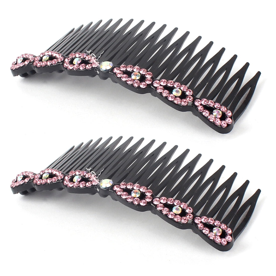 Women Plastic Hairstyle Decoration 18 Teeth Banana Comb Hair Clips Pink
