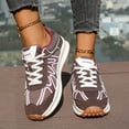 thumbnail image 2 of Rokment Womens Vintage Color Block Running Tennis Walking Shoes Fashion Sneakers Comfortable Breathable Mesh Memory Foam Basketball Volleyball Training Workout Fitness Skate Shoes Brown Size 6.5, 2 of 7