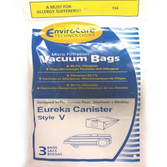 Eureka Canister Vacuum Micro Filtration Type V Paper Bags 3 Pk Part - 154