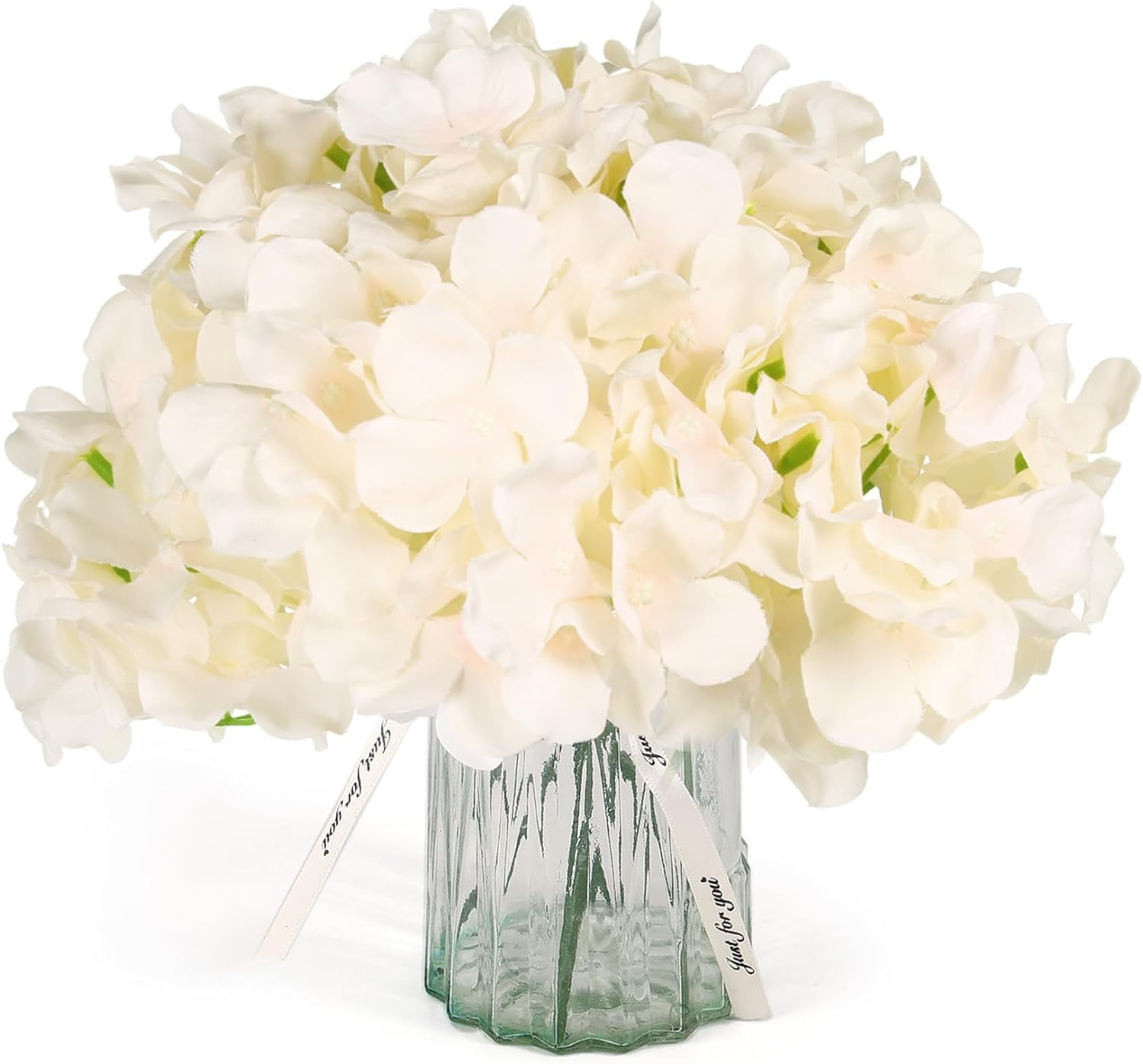 64pcs Silk Hydrangea Artificial Flowers, Champagne Artificial Hydrangea Flowers with Stems, Full Hydrangea Flowers for Wedding Centerpieces, Home, Garden, Party Decoration (Champagne)