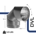 thumbnail image 3 of DuraVent DVL Galvanized Steel Double Wall 90 Degree Elbow Connector, Black, 3 of 9