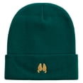 thumbnail image 5 of Pig Footprints Embroidered 12 Inch Long Knitted Beanie - Dk Green OSFM, 5 of 5