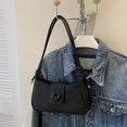 thumbnail image 3 of Distinctive Design Shoulder Bag Women Shoulder Bag Smooth Solid Color Faux Leather Adjustable Straps Shape Magnet Zipper Closure Underarm Bag Handbag, 3 of 8