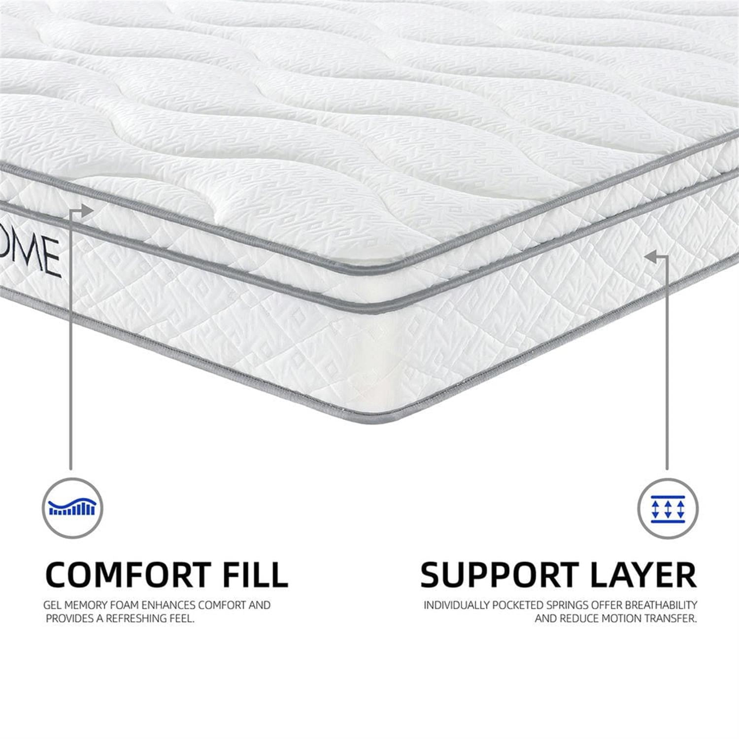 Demi Bonn Full Size Mattress, 12" Hybrid Mattress a Box with Gel Memory Foam and Pocket Coilsnerspring, Breathable and Durable Support, Made USA, CertiPUR-US Certified, White