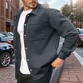 thumbnail image 4 of Lightweight Jackets for Men Long Sleeve Button Down Collared Jacket with Pockets Cardigan Outerwear Coat, 4 of 8