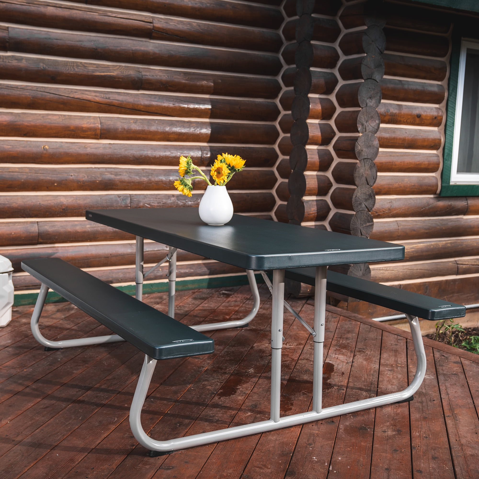 Lifetime 6 Foot Polyethylene Picnic Table, Hunter Green (22123)
