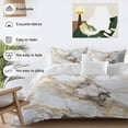 thumbnail image 3 of Queen 4 Piece Bedding Set Abstract Natural Art Marble Pattern Soft Breathable Duvet Cover and Pillowcase,Stone Texture Gpld Stripe Duvet Cover Set Washable Bed Sheets for Bedroom Dormitory Guest Room, 3 of 9