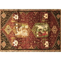 Ahgly Company Indoor Rectangle Animal Brown Traditional Area Rugs, 5' x 7'