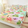 thumbnail image 3 of Feelyou Green Cute Frog Full Size Sheets for Teen, Kawaii Cartoon Mushroom Bed Sheets, Rainbow Flower Sheet Sets, Microfiber Bedroom Decor, 4pcs, 3 of 7