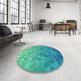 thumbnail image 4 of Ahgly Company Machine Washable Indoor Square Transitional Medium Spring Green Area Rugs, 6' Square, 4 of 7