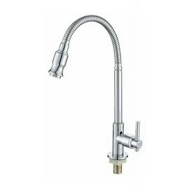 Grifo de cocina para exteriores Apuakthei, giratorio de 360°, de un solo orificio, con una sola manija, grifo de cocina de agua fría, grifo de lavandería, grifo de agua fría para cocina individual,