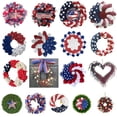 thumbnail image 3 of Forzero Patriotic Wreath American Independence Day Wreath Handmade Memorial Day Wreath Decoration Front Door Wall Home Decoration, 3 of 6
