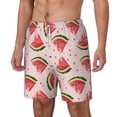 thumbnail image 2 of Uemuo Hand Drawn Watermelon Pattern Mens Swim Trunks Quick Dry Board Shorts with Mesh Lining, Stretch Beach Shorts Quick Dry No-Chafing Board Shorts-3X-Large, 2 of 9