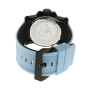 40030-Bb-01-Bblas Sportiva Light Blue And Black Silicone Black Dial Black Ip Steel Case Watch