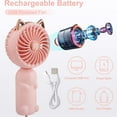 thumbnail image 4 of Portable Handheld Fan 3 Speeds Strong Wind Mini USB Personal Fan Ventilator with Rechargeable Battery Cute Small Electric Fan for Girls/Women/Kidd/Lady Outdoor Travel, 4 of 9