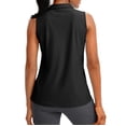 thumbnail image 5 of BODOAO Golf Polo Shirts for Women Sleeveless Summer Sports Athletic Workwear Quick Dry Lightweight Collared Tank Tops for Tennis Workout Golf Casual Daily Wear and Travel Black L, 5 of 9