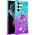 thumbnail image 2 of Slim Fit Phone Case for Samsung Galaxy S23 Ultra, Bling Shiny Quicksand Effect TPU Bumper Case with Four Corners Heavy Protection Anti-Fall Cover for Galaxy S23 Ultra,Blue Purple, 2 of 14