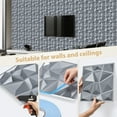 thumbnail image 4 of 30 Pack Textured 3D Wall Panels for Interior Wall Decor, PVC Decorative Wall Panels for Living Room Bedroom Hotel Office, Gray 11.8''x11.8'' Cover 29 Sq.​ Ft​, 4 of 5