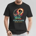 thumbnail image 2 of Total Eclipse 2024 Graphic Tee – Total Solar Eclipse T-Rex Dinosaur Cotton T-Shirt for Adults, Funny Astronomy Event Souvenir, Size M, Color Black, 2 of 4