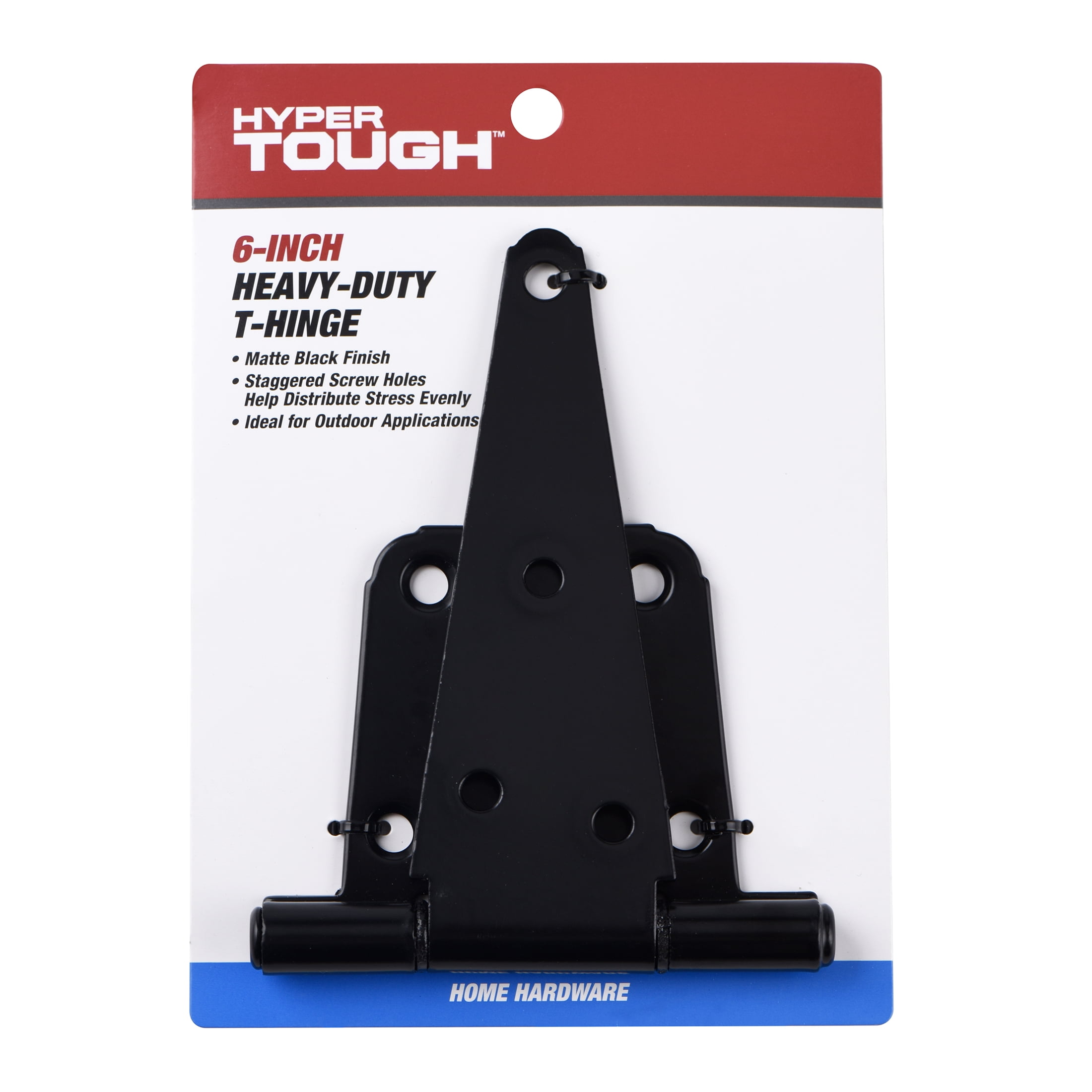 (2 pack) Hyper Tough 6-Inch New Heavy Duty Tee Hinge, Black, 1 Piece