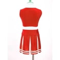 thumbnail image 4 of iiniim Kids Girls Color Block Cheeroutfits Cheer Pattern Crop Vest with Pleated Skirt Size 4-16 Red 16, 4 of 7